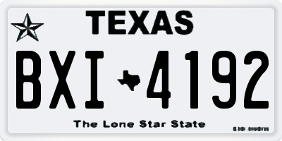 TX license plate BXI4192