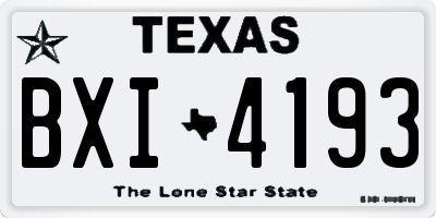 TX license plate BXI4193