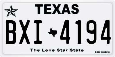 TX license plate BXI4194