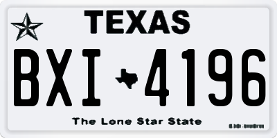 TX license plate BXI4196
