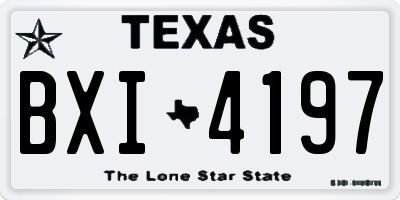 TX license plate BXI4197