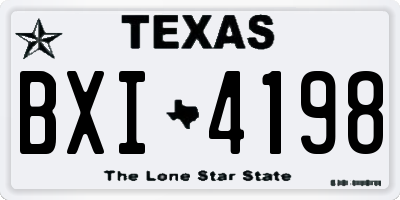 TX license plate BXI4198
