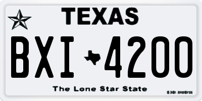 TX license plate BXI4200
