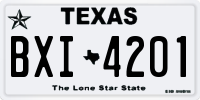 TX license plate BXI4201