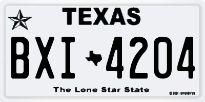 TX license plate BXI4204