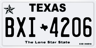 TX license plate BXI4206