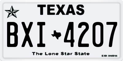 TX license plate BXI4207