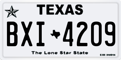 TX license plate BXI4209