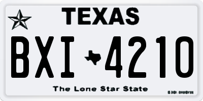 TX license plate BXI4210
