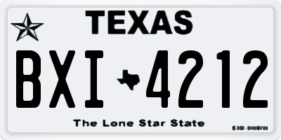 TX license plate BXI4212