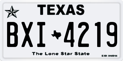 TX license plate BXI4219