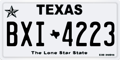 TX license plate BXI4223