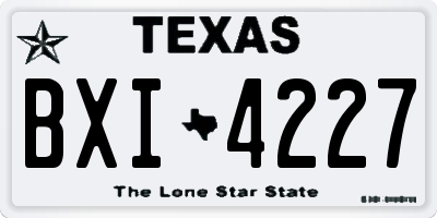 TX license plate BXI4227