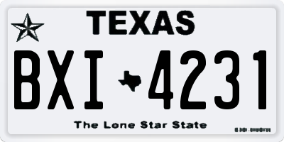 TX license plate BXI4231