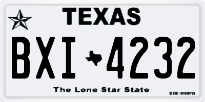 TX license plate BXI4232