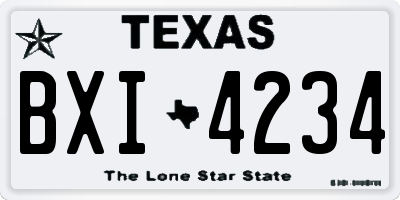 TX license plate BXI4234