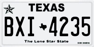 TX license plate BXI4235