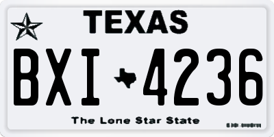 TX license plate BXI4236