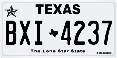 TX license plate BXI4237