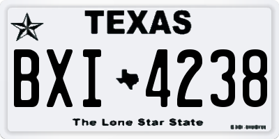 TX license plate BXI4238