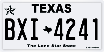 TX license plate BXI4241