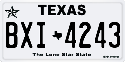 TX license plate BXI4243