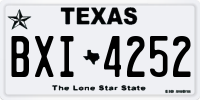 TX license plate BXI4252