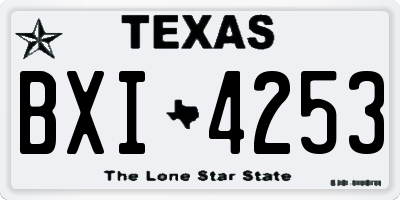 TX license plate BXI4253