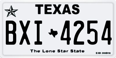TX license plate BXI4254