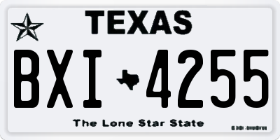 TX license plate BXI4255