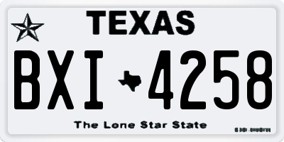 TX license plate BXI4258