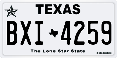 TX license plate BXI4259