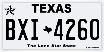 TX license plate BXI4260