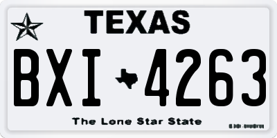 TX license plate BXI4263