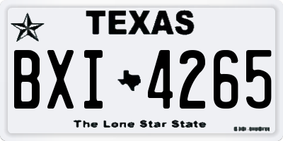 TX license plate BXI4265