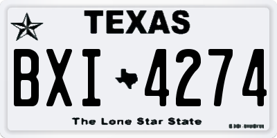 TX license plate BXI4274