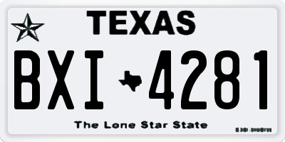 TX license plate BXI4281