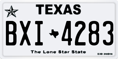 TX license plate BXI4283