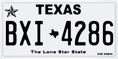 TX license plate BXI4286