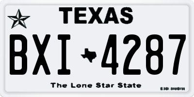 TX license plate BXI4287