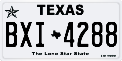 TX license plate BXI4288