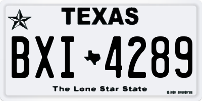 TX license plate BXI4289