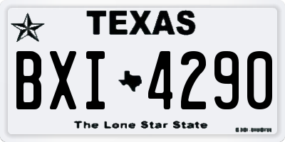 TX license plate BXI4290
