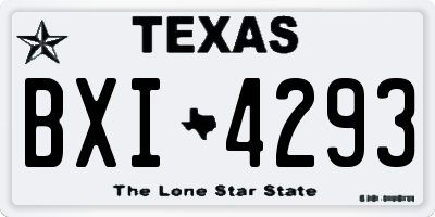 TX license plate BXI4293