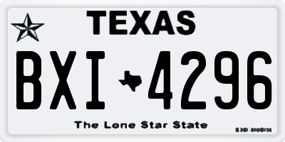 TX license plate BXI4296