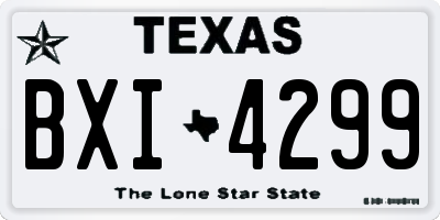 TX license plate BXI4299