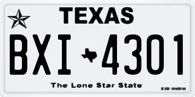 TX license plate BXI4301