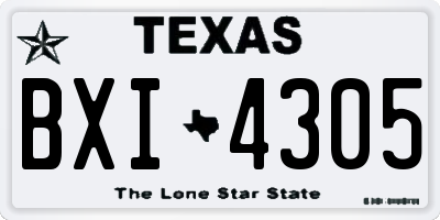 TX license plate BXI4305