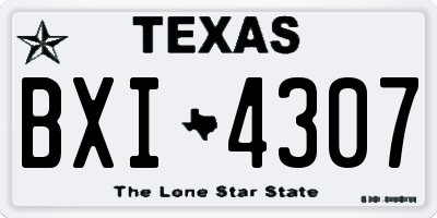 TX license plate BXI4307