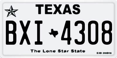 TX license plate BXI4308
